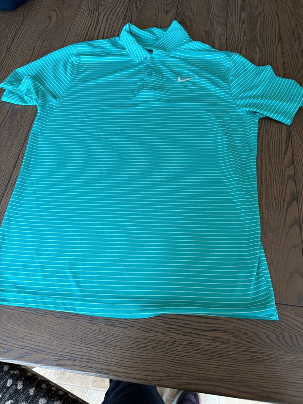 Nike Men’s Teal Stripe Dri-FIT Polo